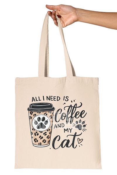 giftkonsept Cat Funny Fun Humorous Cat Lover Cat Owner Cheerful Printed Gift Organic Raw Cloth Bag
