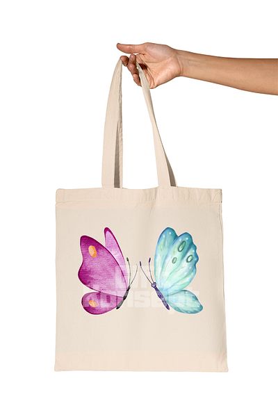 giftkonsept Colorful Butterfly Printed Gift Organic Raw Cloth Bag