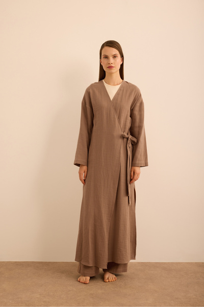 Aker Viscon Cotton , Yandan Bağlamalı Sabahlık