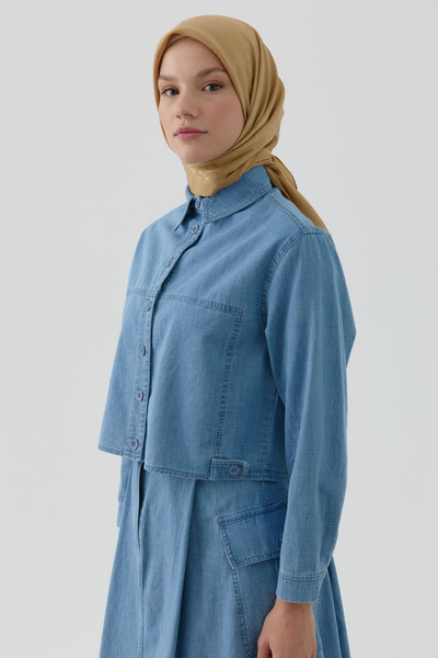 Tuğba Floral Jakar Nida Naturel Eşarp - Safran