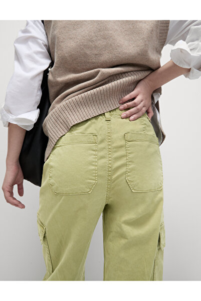 Marks & Spencer Liyosel Kargo Orta Bel Straight Fit Pantolon