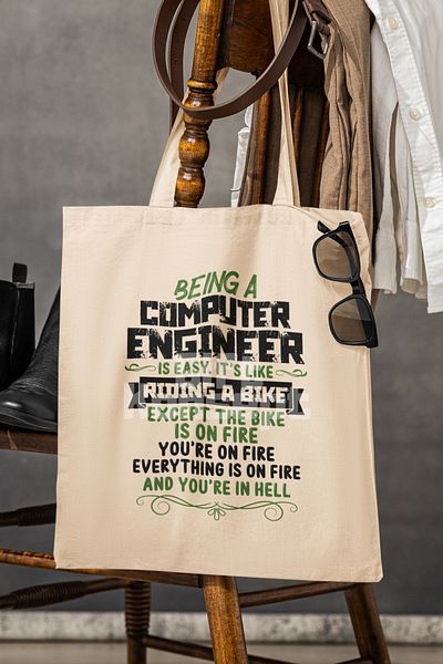 giftkonsept Engineering When It Lights up Funny Printed Software Engineer Printed Gift Organic Raw Cloth Bag