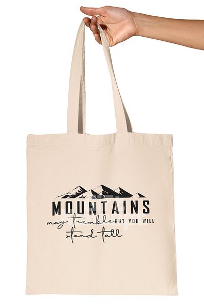 giftkonsept Mountains May Tremble Written Power Manifest Promise Printed Gift Organic Raw Cloth Bag