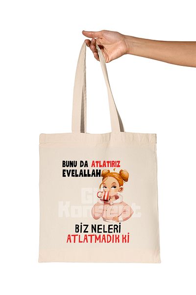 giftkonsept Let's Also Skip It Evelallah Printed Gift Organic Raw Cloth Bag