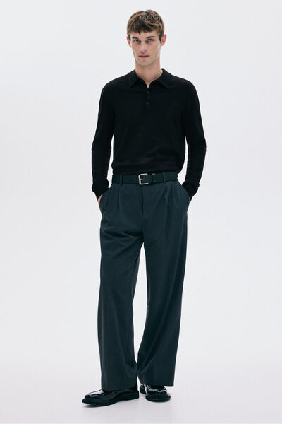 H&M İnce Triko Polo Üst Regular Fit