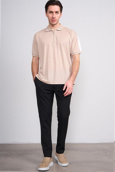 Çetinkaya Chester Polo 3768 Men's Polo Neck Pique T-Shirt Camel
