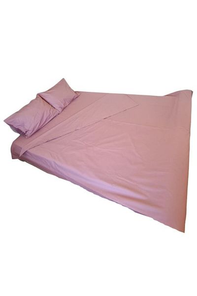 ARIALE Lenjerie de pat pentru 2 persoane, 4 piese, bumbac ranforce, Lila