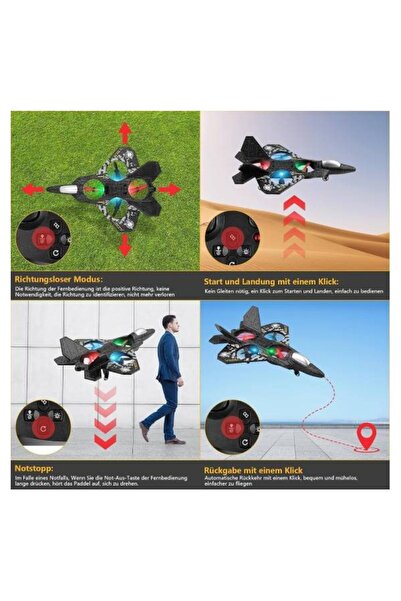 TERRION 2.4GHz Remote Controlled RC Aeroplane LED Lights,80m Range,USB,Children Adults,Indoor/Outdoor