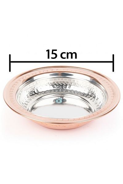 Zinnun Copper Less Soup, Food, Dessert Bowl, (15 cm) Set of 2
