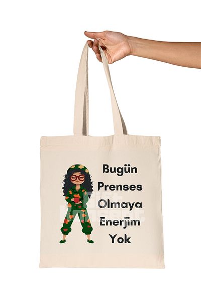 giftkonsept I Intend to Be a Princess Today Printed Gift Organic Raw Cloth Bag