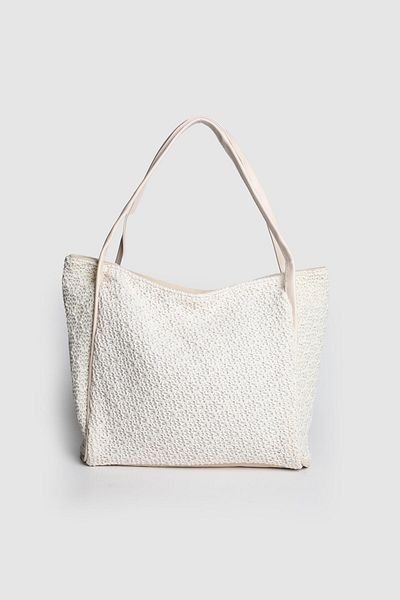 La La'Graccio Paris Lagraccio Paris Women's Aceo Straw-Knitted Oversized Shoulder Bag Knitted Cream
