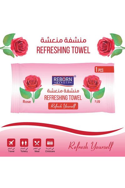 REBORN Refreshing Towel - Rose Scent (25 Pieces)