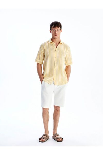 LC Waikiki Lcw Vision Regular Fit Short Sleeve Striped Men's Textured Shirt