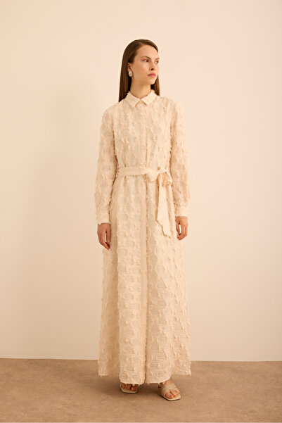 Aker Kumaşı Püskül Yüzeyli Cotton Gömlek Elbise