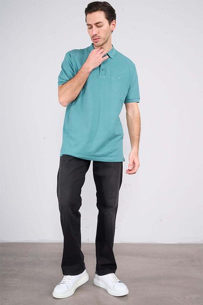 Çetinkaya Chester Polo 2742-B Men's Polo Neck Pique T-Shirt Petrol 100% Cotton