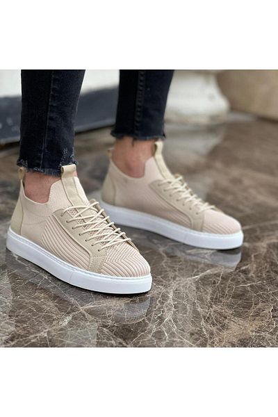 WENMİNG Original Tricot Shoes Orthopedic Sole Beige