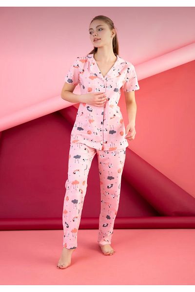 mamirko designed for you Buttoned Pajama Set Cotton