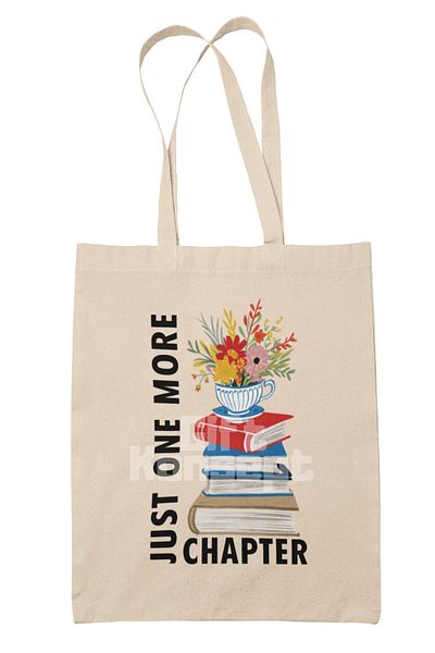 giftkonsept Just One More Chapter Printed Book Addiction Printed Gift Organic Raw Cloth Bag