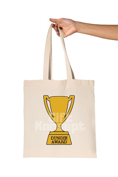 giftkonsept Dundie Award Printed the Office Organic Raw Cloth Bag