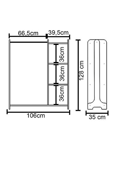 Remaks TARZ AÇIK ELBİSE DOLABI KONFEKSİYON ASKISI PORTMANTO ASKILIK-BEYAZ