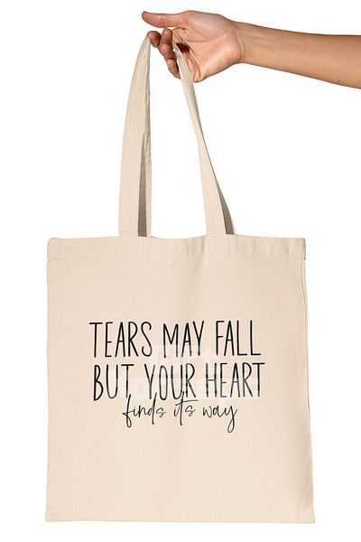 giftkonsept Tears May Fall Written Emotional Power Manifest Promise Printed Gift Organic Raw Cloth Bag