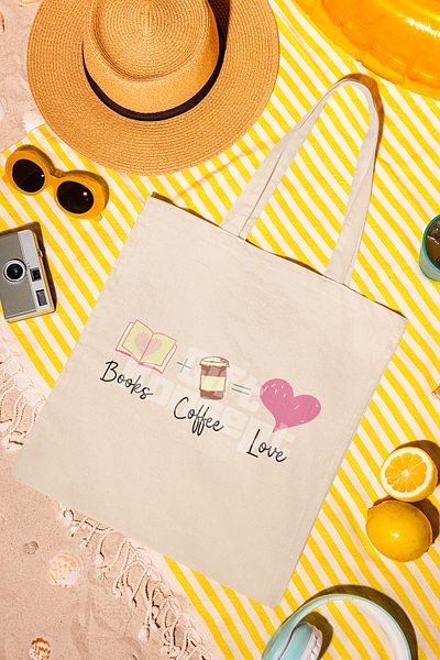 giftkonsept Books Coffee Love Themed Book and Coffee Enthusiast Printed Gift Organic Raw Cloth Bag