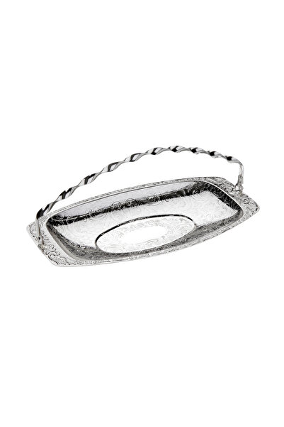 ROY KING Queen Anne Qa 27 Üstten Kulplu Bonbon Tepsi Gümüş 24*13 Cm