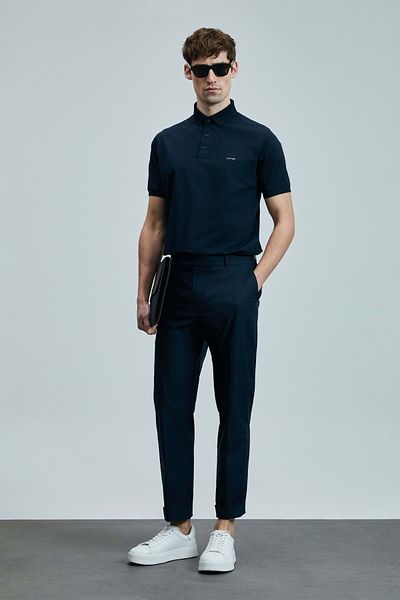 Lufian 111040228 Luna Πόλο Γιακά T-shirt Ανδρικό T-shirt Ναυτικό Μπλε