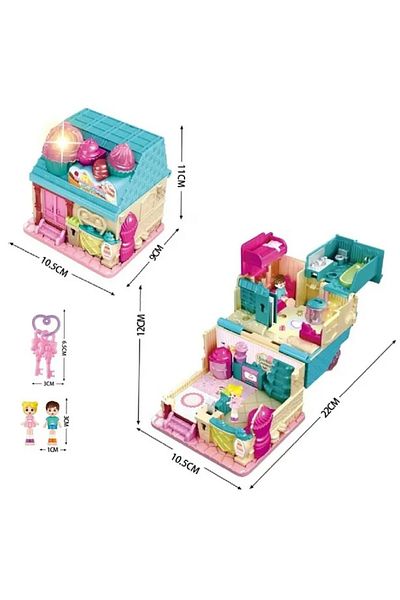A-T AYZE-TRENDY سلسلة Min House Series House Series مع إضاءة وموسيقى وإكسسوارات قابلة للطي والطي، السعر لقطعة واحدة 93305