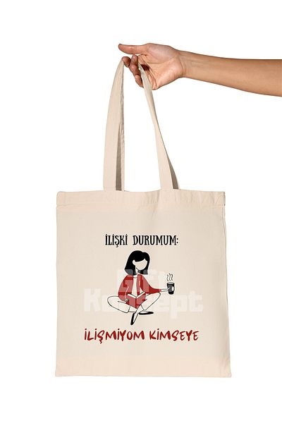 giftkonsept Relationship Status: Relationship with You Printed Gift Organic Raw Cloth Bag