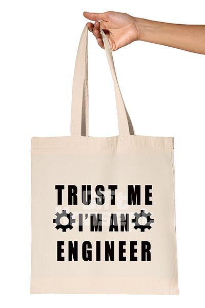 giftkonsept Trust Me I'M an Engineer Printed Engineer Organic Raw Cloth Bag