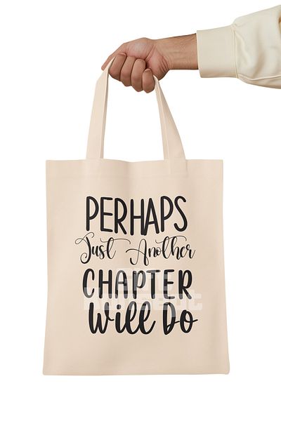 giftkonsept Perhaps Just Another Chapter Written Book Passion Printed Gift Organic Raw Cloth Bag