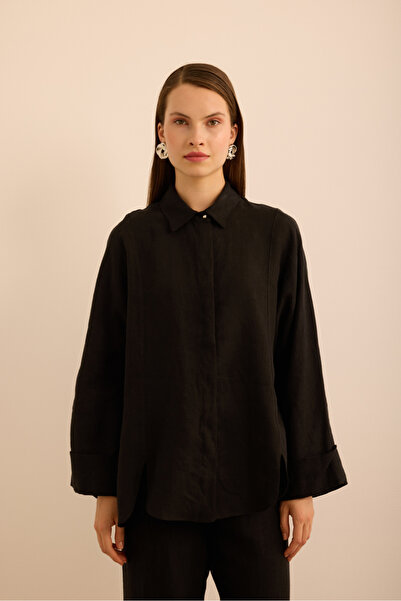 Aker Comfortable Form Linen Blouse