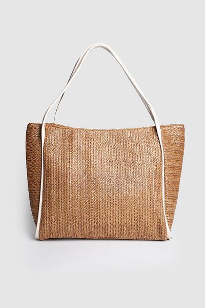 La La'Graccio Paris Lagraccio Paris Women's Aceo Straw-Knitted Large Size Shoulder Bag Cream Straw Cream