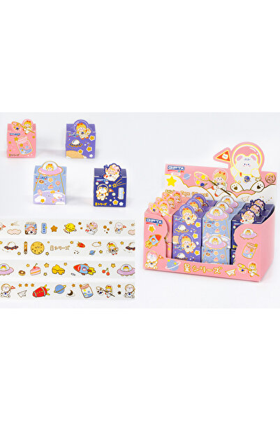 Polin Set de benzi decorative Washi cu tematică spațială, 3cm x 2m, 4 bucăți,...