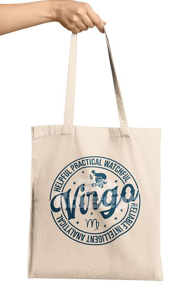 giftkonsept Virgo Traits Printed Virgo Zodiac Sign Printed Gift Organic Raw Cloth Bag