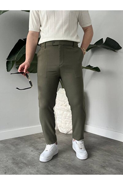 KHAYN ERKEK SLİM FİT İTALYAN KESİM KEMERLİ NORMAL BEL KUMAŞ PANTALON KHKP2048