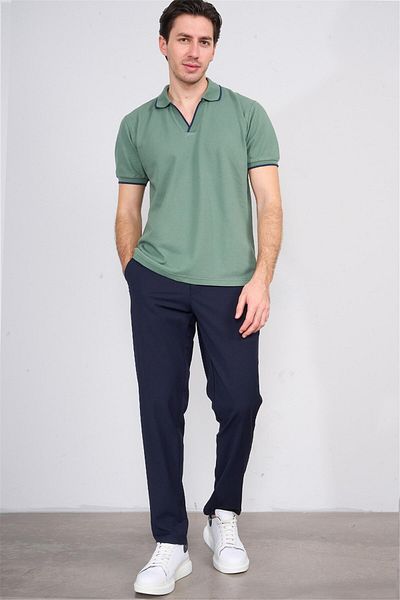 Çetinkaya Chester Polo 3794 Men's Apaş Collar Combed Cotton Pique T-Shirt Çağla