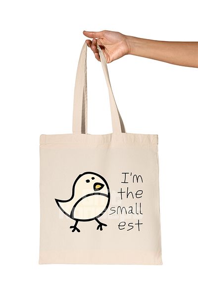 giftkonsept I' m the Smallest Bird Printed Gift Organic Raw Cloth Bag