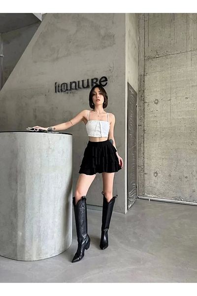 CanselButik Eyesof Mykonos Basic Skirt - Black
