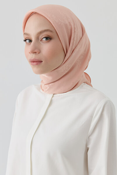 Tuğba Floral Jakar Nida Naturel Eşarp - Somon