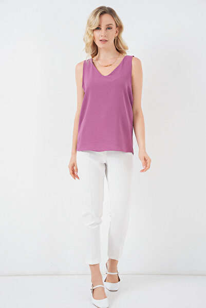 Bigdart V-Neck Zero Sleeve Blouse 950 - Dark Lilac