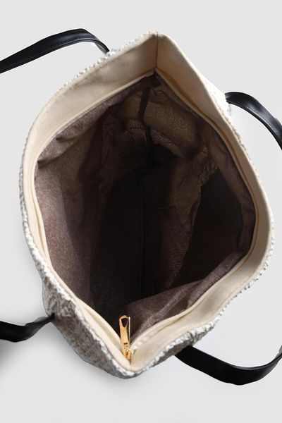 La La'Graccio Paris Lagraccio Paris Women's Aceo Straw-Knitted Oversized Shoulder Bag Knitted Cream Burgundy