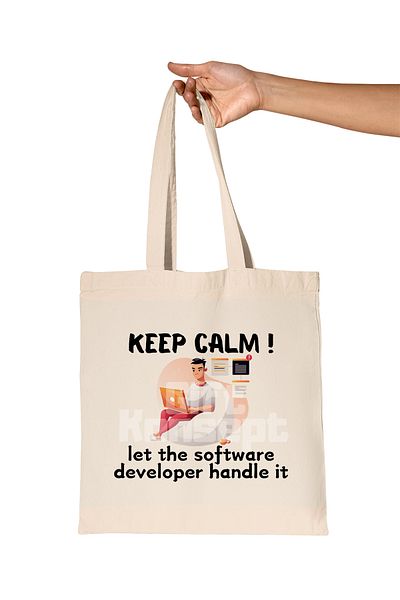 giftkonsept Computer Programmer Mcı, Programmer Printed Gift Organic Raw Cloth Bag