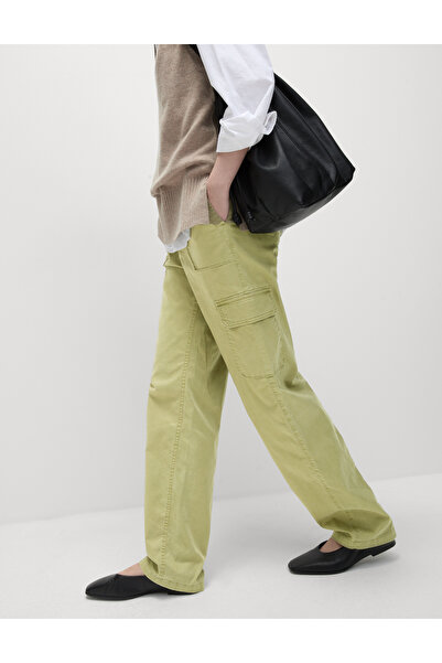 Marks & Spencer Liyosel Kargo Orta Bel Straight Fit Pantolon