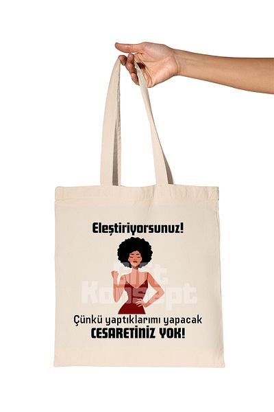 giftkonsept You Don'T Have the Courage to Do What You Want Printed Gift Organic Raw Cloth Bag