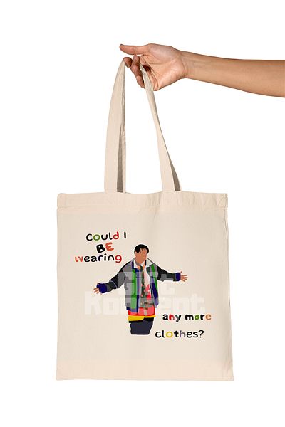 giftkonsept Could I Be Wearing Any More Clothes Friends Printed Gift Organic Raw Cloth Bag