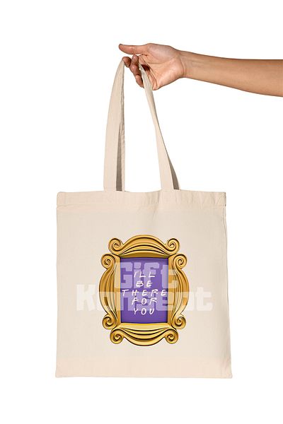giftkonsept I'Ll Be There for You Printed Friends Organic Raw Cloth Bag