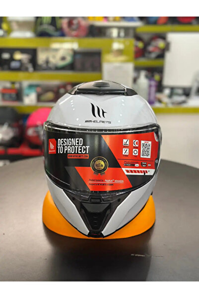 MT KASK FU404SV ATOM 2 SV SOLID A0 PARLAK BEYAZ