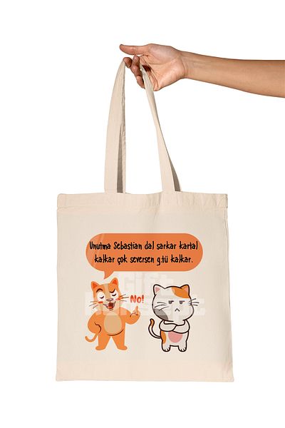 giftkonsept Don'T Forget Sebastian You Love Him so Much G.Tü Kalkar Printed Gift Organic Raw Cloth Bag